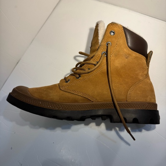 Palladium 72992-697-M Waterproof Boots Men’s 8 Tan Fur Lined Hiking Outdoor - Picture 8 of 16